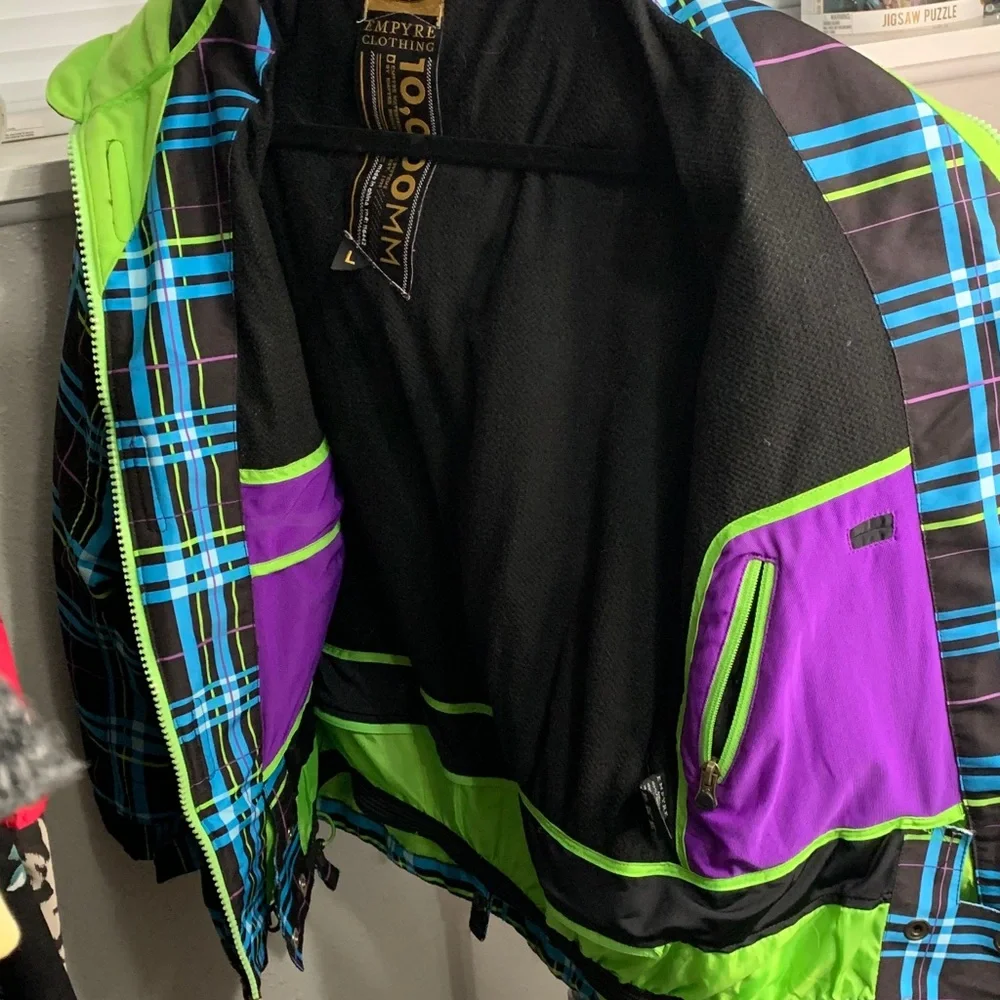 Empyre Kids Plaid Snowboarding/Ski Jacket -‎ Blue, Green, Black
